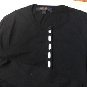 Brooks Brothers black Supima cotton cardigan w bow detail down front. SZ sm, EUC